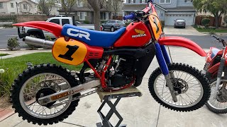 Honda 1984 CR500 Cold Start and Walk Around Sweet Bike ￼ [upl. by Saravat]