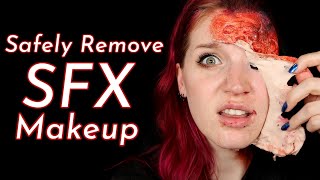 How To Remove SFX MAKEUP  Latex Prosthetics Scar Wax 3rd Degree [upl. by Acinet367]