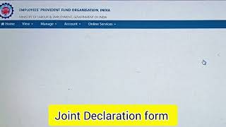 EPFO Joint Declaration form l e Nomination l EPFO l PF withdrawal epfo ekyc [upl. by Delisle]