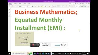 Business Mathematics    Equated Monthly Installment EMI  64 emi businessmathematics [upl. by Annoynek961]