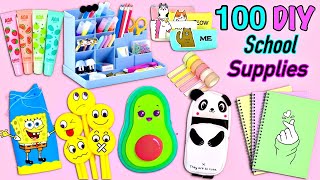 100 DIY SCHOOL SUPPLIES IDEAS  Back To School Hacks And Crafts [upl. by Adnilreb]