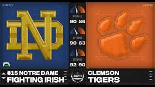 NCAA 24 Week 10 ACC 15 Notre dame Fighting Irish vs Clemson Tigers [upl. by Annonyw]