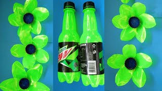 RECYCLED PLASTIC BOTTLES MOUNTAIN DEWPLASTIC BOTTLES FLOWER CRAFTS DESIGNamp TANZAN [upl. by Tdnaltroc]