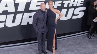 Jason Statham and Rosie HuntingtonWhiteley quotThe Fate of the Furiousquot New York Premiere [upl. by Aerdno507]