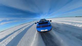 Lapland Ice Driving  Porsche 992 GT3 drifting on Paul Ricard track rear  natural sound [upl. by Rosenthal]