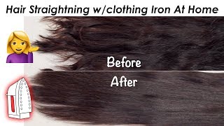 How to STRAIGHTEN Hair With Clothing IRON at Home OFT2D [upl. by Olecram215]