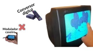 Instalei Modulador rf caseiro em uma tv de tubo Philips menu cursor v4 [upl. by Elay]