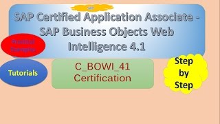 SAP certified Application Associate  SAP Business Objects Web Intelligence 41 [upl. by Odragde45]