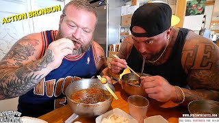 quotACTION BRONSONquot Shows BIG BOY How To Eat BIZARRE Korean COLD NOODLE SOUP [upl. by Netti]