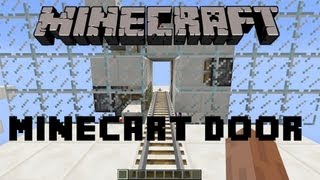 Minecraft 17 Tutorial  CompactSuperfast Flush Minecart Door ᴴᴰ [upl. by Rehpetsirhc]