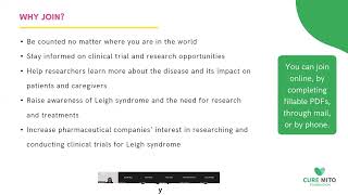 Leigh syndrome patient registry updates [upl. by Mcallister]