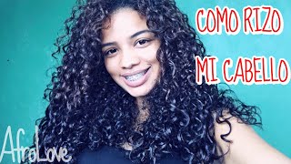 COMO RIZO MI CABELLO EN TRANSICIÓN CON AFRO LOVE rizo 3b 3cCURLY HAIR ROUTINE WAFRO LOVE  SAHONI [upl. by Elish]