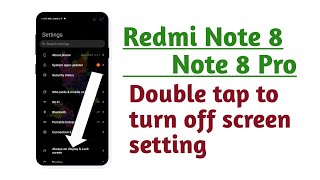 Redmi Note 8  Note 8 Pro  Double tap to turn off screen setting tips and tricks [upl. by Trotter462]