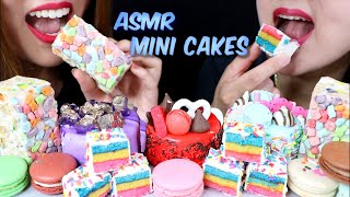 ASMR MINI CAKES  RAINBOW MARSHMALLOW TREATS  MACARONS 리얼사운드 먹방  KimampLiz ASMR [upl. by Aholla]