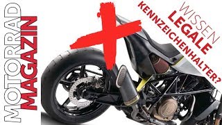 Motorradrecht  Legale KennzeichenMontage Was ist erlaubt [upl. by Hittel]