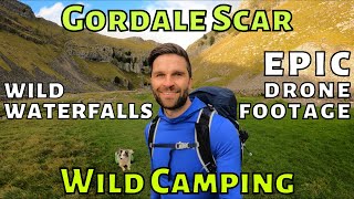 THE EPIC GORDALE SCAR WATERFALLS  Wild Camping Solo Yorkshire Dales UK  DJI Mini 2 Drone Footage [upl. by Lateehs]