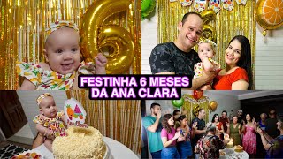 CHURRASCO MESVERSÁRIO DA ANA CLARA  ABRINDO OS PRESENTES clarinhafez6meses [upl. by Ellenahs503]