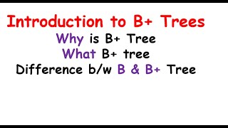 B tree Difference between B Tree amp B Tree [upl. by Sandie]