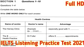 Health Center IELTS Listening Health Center Listening  IELTS Listening Practice Test 2024 With Ans [upl. by Eissel]