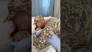 Soldier makes it home in time for birth of first child ❤️ [upl. by Huda]