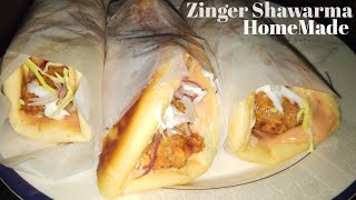 Zinger Shawarma Homemade Recipe  Chicken zinger shawarma  Restaurant Style  Desi Food secrets [upl. by Finnegan]