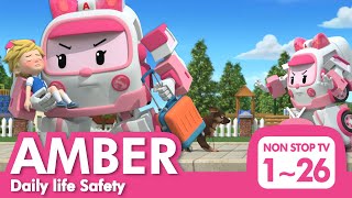 🚑Daily life Safety with AMBER Full Episodes│126 Episodes│2 Hour│Robocar POLI TV [upl. by Yllom]