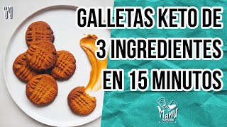 🍪GALLETAS KETO CON 3 INGREDIENTES MANTEQUILLA DE MANI  KETO PEANUT BUTTER COOKIES  Manu Echeverri [upl. by Stinson]