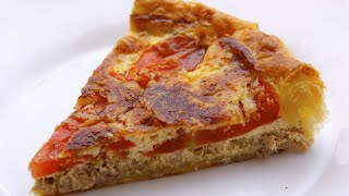 ♡♡ recette de tarte au thon et tomate  recette facile  ♡♡ [upl. by Aicemaj]