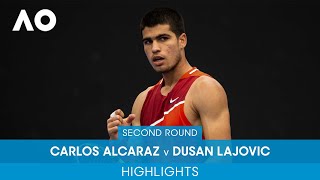 Carlos Alcaraz v Dusan Lajovic Highlights 2R  Australian Open 2022 [upl. by Alohcin]