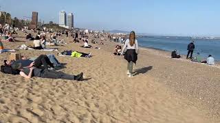 Barceloneta beach 🏖️ Barcelona España 🇪🇸 [upl. by Dotson234]