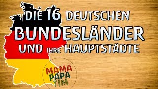 Die 16 deutschen Bundesländer und Ihre Hauptstädte lernen für Kinder Tutorial deutsch [upl. by Novert]