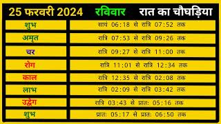 🌞Aaj Ka choghadiya 25 February 2024din ka choghadiya  rat ka choghadiyaaaj ka choghadiya muhurat [upl. by Coney]