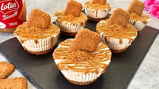 Lotus Biscoff mini cheesecakes Easy and yummy no bake dessert [upl. by Walkling]