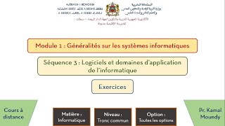 7 Logiciels et domaines dapplication de linformatique Exercices [upl. by Takken]