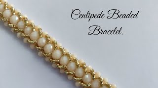 Centipede Beaded Bracelet DIY Beading Tutorial Rondelle Crystal Bead Bracelet [upl. by Eberto]