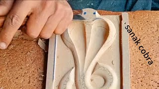 Wood carving snake walking stick How to carve a rattlesnakeSnake carving woodenmore [upl. by Trebmal]