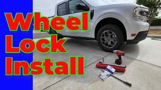 Wheel Locks installation  Its easy with the proper tools 2022 Ford Maverick [upl. by Elleirda]