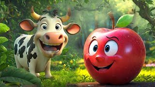 A For Apple Cartoon Phonic Song For Children Kids World Nursery Rhymes And Songs [upl. by Arsi]