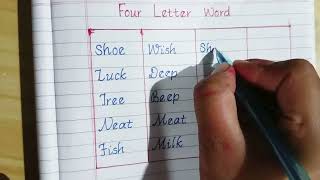 Four Letter words Mono cursive writing practice [upl. by Boyse]