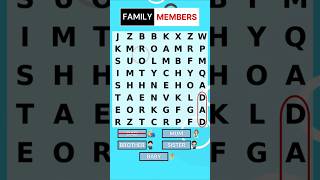 Wordsearch For Kids  FAMILY MEMBERS  Find The Word  English Game  IELTS  ESL Game [upl. by Nailij18]