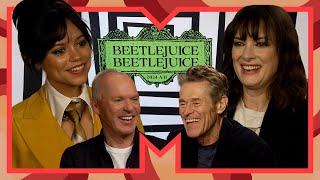 Beetlejuice Beetlejuice Cast Talk Crying On Set Surprise Cameo amp End Credit Scene  MTV Movies [upl. by Edee]