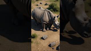 Rhinocerous facts rhinos trending wildlife youtubeshorts [upl. by Kendall299]