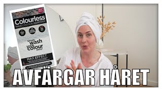 AVFÄRGAR MITT ORANGEA HÅR MED COLOURLESS HAIR COLOUR REMOVER MAX EFFECT [upl. by Karleen]