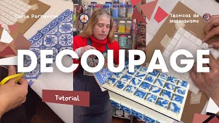 Técnica de Decoupage en Mosaicos con Venecitas  Paso a Paso para Decorar [upl. by Furlong]