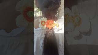 Crochet flower hair accessories [upl. by Romelle81]