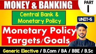 TargetsObjective of Monetary Policy  Central Banking  Money amp Banking GE  Bcom BA DU Reg SOL [upl. by Ylesara]