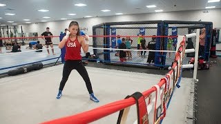 Alexis Lavarine 14year old girl boxer training for the Olympics [upl. by Nertie794]