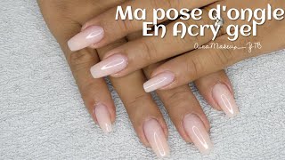 MA POSE DONGLE EN ACRYGEL ONGLE24  AinaMakeupYTB [upl. by Francesca]