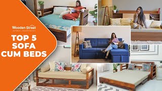 Top 5 Sofa Cum Bed 2023  Modern Sofa Bed Designs  2 In 1 Sofa Furniture  Woodenstreet [upl. by Curzon]