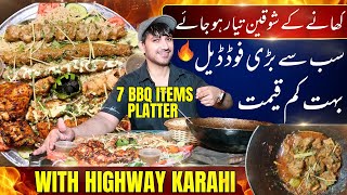 BBQ Platter aur Shinwari Karahi ki SAB SE BARI FOOD DEAL OFFER at Biggest Qabeela Restaurant Johar [upl. by Elberfeld]